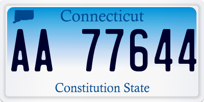 CT license plate AA77644