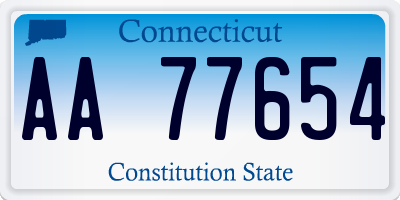 CT license plate AA77654