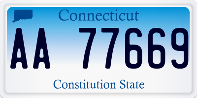 CT license plate AA77669