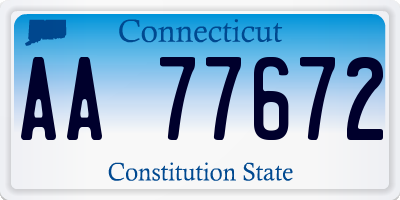 CT license plate AA77672