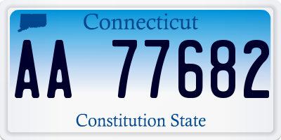 CT license plate AA77682