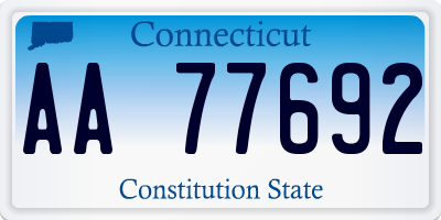 CT license plate AA77692