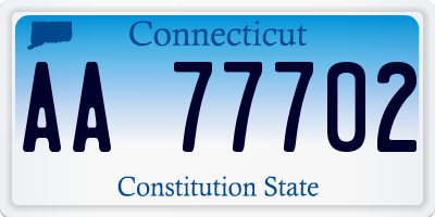 CT license plate AA77702