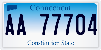 CT license plate AA77704