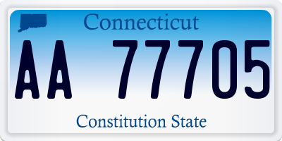 CT license plate AA77705