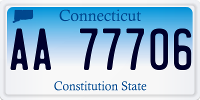 CT license plate AA77706