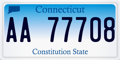 CT license plate AA77708
