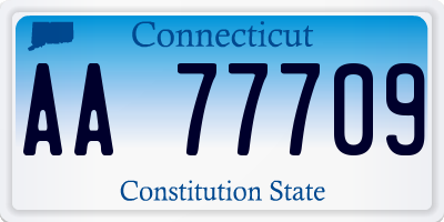 CT license plate AA77709