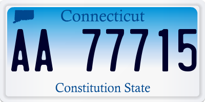 CT license plate AA77715
