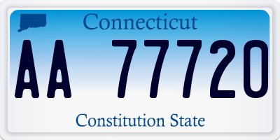 CT license plate AA77720