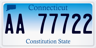 CT license plate AA77722