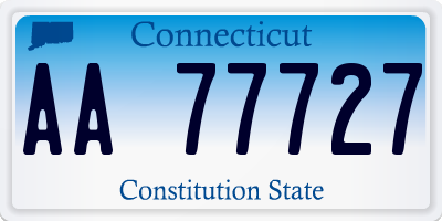 CT license plate AA77727