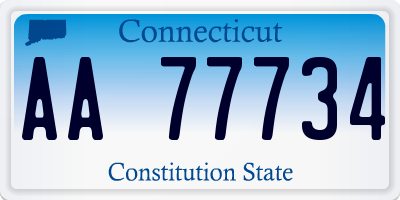 CT license plate AA77734