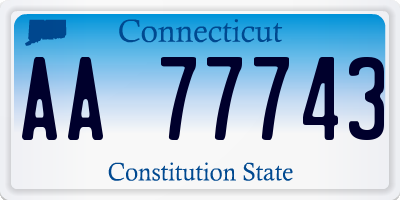 CT license plate AA77743