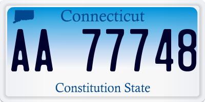 CT license plate AA77748