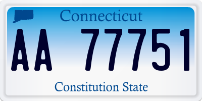 CT license plate AA77751