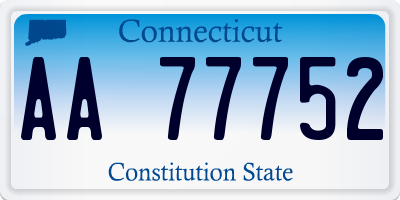 CT license plate AA77752