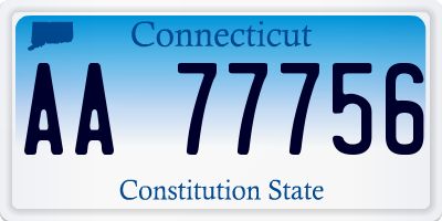 CT license plate AA77756