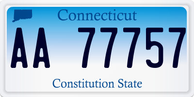CT license plate AA77757