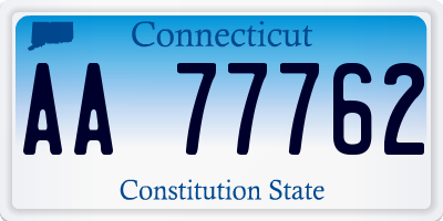 CT license plate AA77762