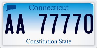 CT license plate AA77770
