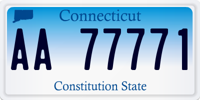 CT license plate AA77771
