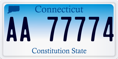 CT license plate AA77774