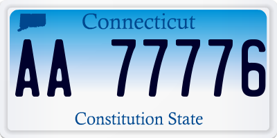 CT license plate AA77776