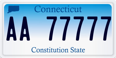 CT license plate AA77777