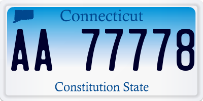 CT license plate AA77778