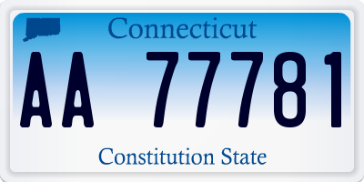 CT license plate AA77781