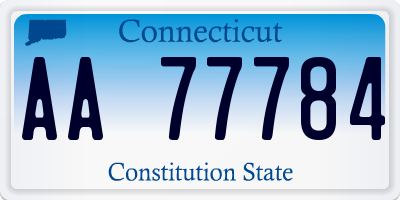 CT license plate AA77784
