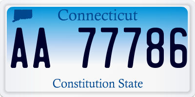 CT license plate AA77786