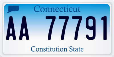 CT license plate AA77791