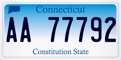 CT license plate AA77792