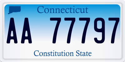 CT license plate AA77797