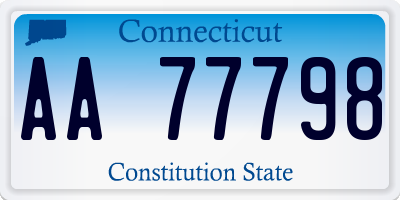 CT license plate AA77798