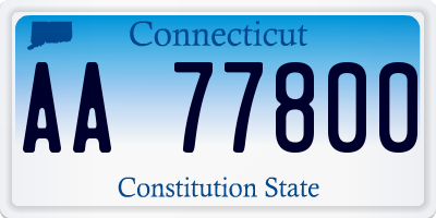 CT license plate AA77800