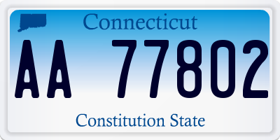 CT license plate AA77802