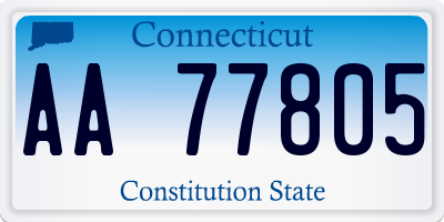 CT license plate AA77805