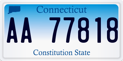 CT license plate AA77818