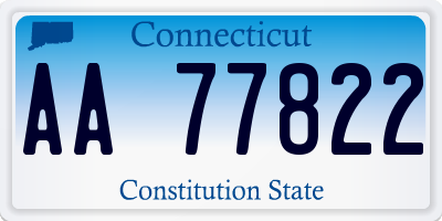 CT license plate AA77822