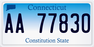 CT license plate AA77830