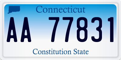 CT license plate AA77831