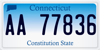 CT license plate AA77836