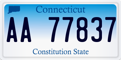 CT license plate AA77837