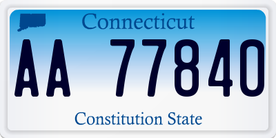 CT license plate AA77840