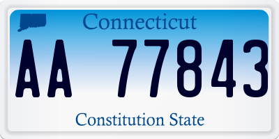 CT license plate AA77843