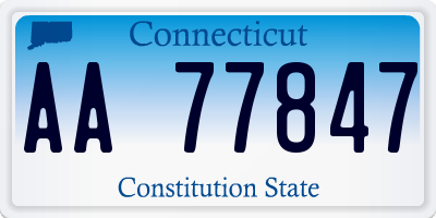 CT license plate AA77847