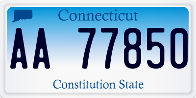 CT license plate AA77850